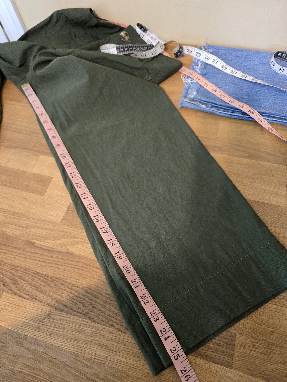 Maeve The Colette Wide-Leg Pants – Olive Green Magic Fabric Crop Size 29 Holly - Picture 12 of 13